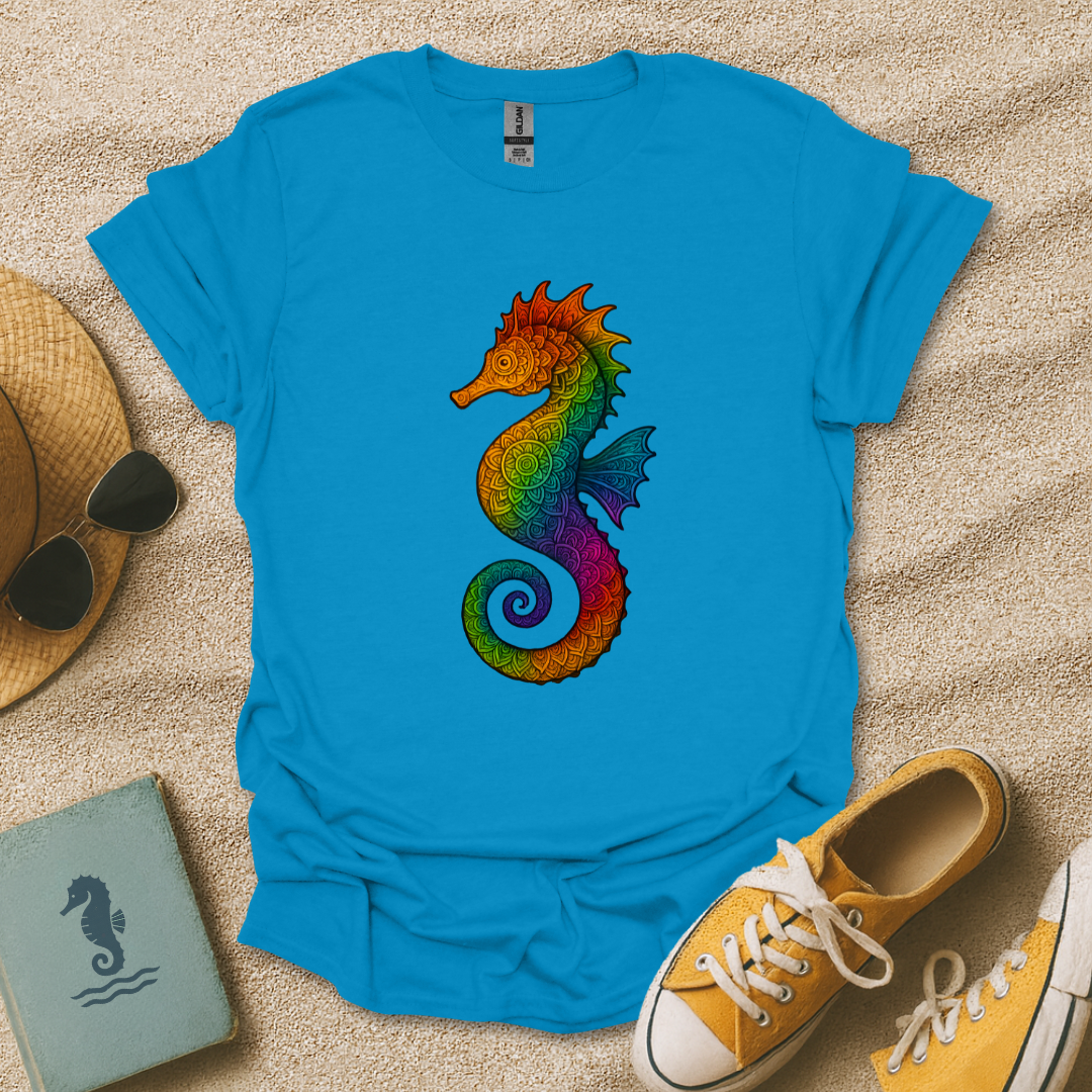 Rainbow Mandala Seahorse T-Shirt