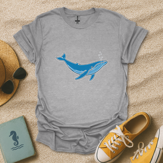 Minimalist Blue Whale T-Shirt