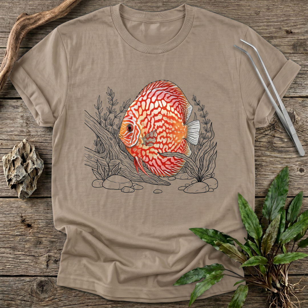Red Pigeon Checkerboard Discus T-Shirt