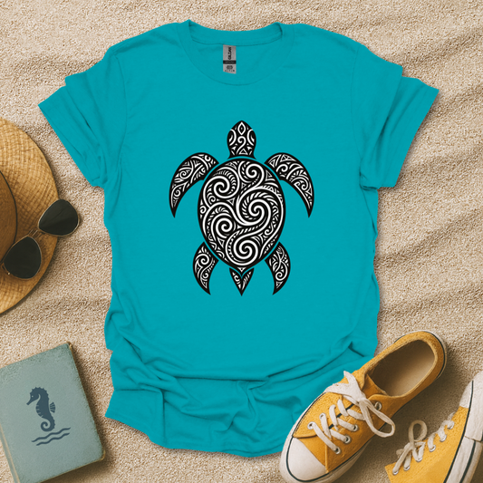 Tribal Swirl Turtle T-Shirt