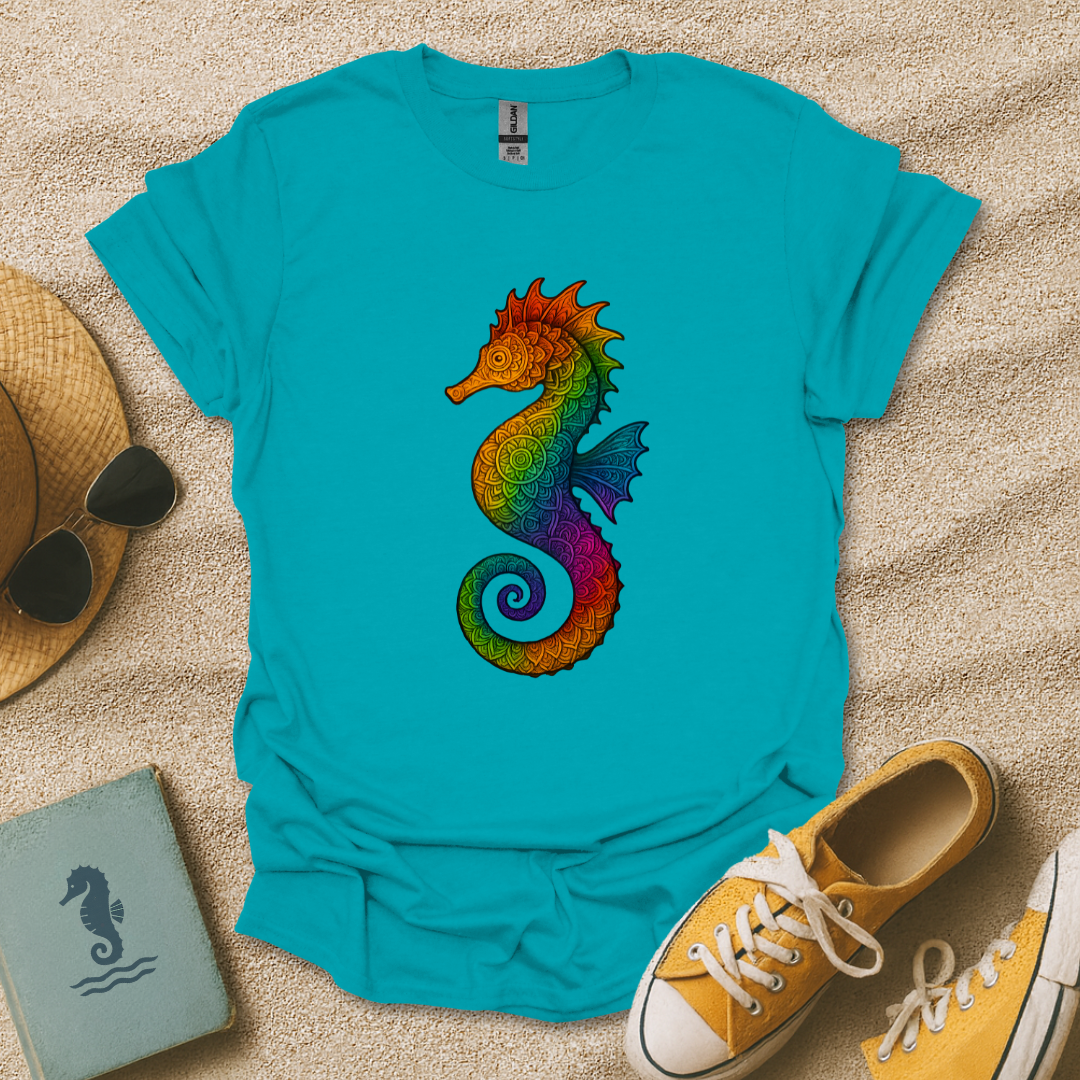 Rainbow Mandala Seahorse T-Shirt