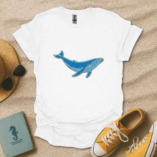 Minimalist Blue Whale T-Shirt