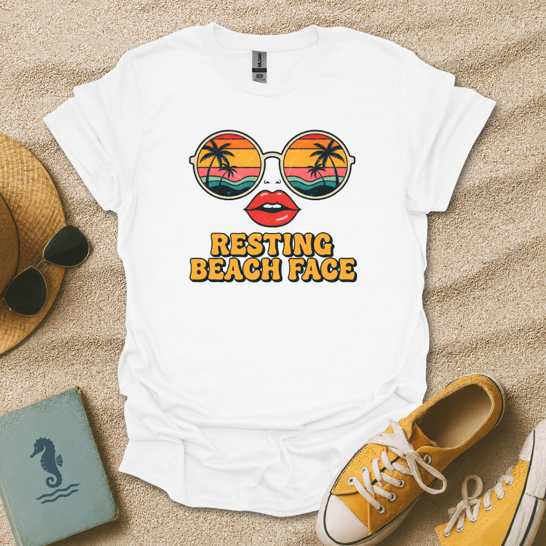 Resting Beach Face Retro T-Shirt