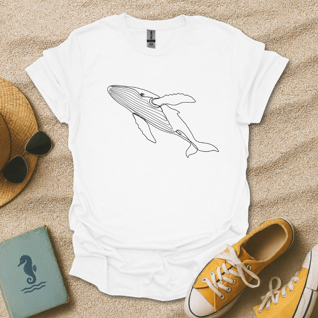 Whale Line Art T-Shirt