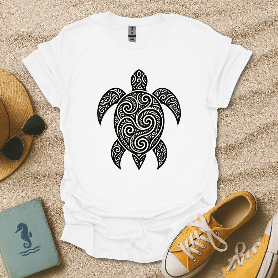 Tribal Swirl Turtle T-Shirt